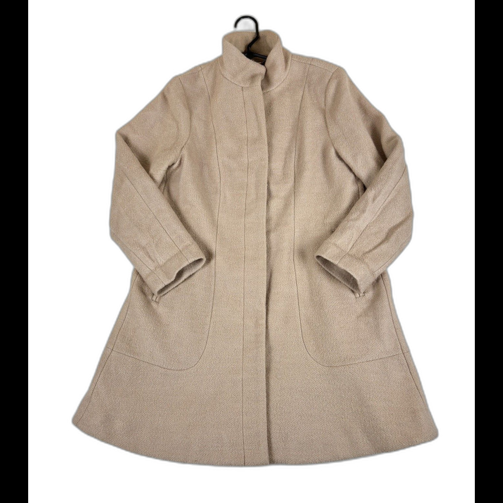 Vince Camuto Women's Cream Wool Blend Coat Large Button Front Winter Jacket XL